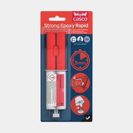 Colla epossidica Casco Strong Epoxy Rapid, 2 componenti, a rapida essiccazione, 24 ml, trasparente