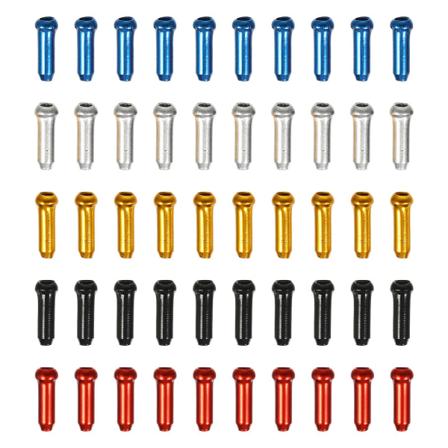 50 stk. Bremskabelender i Aluminium Legering til Cykel - Assorterede Farver 1,2X0,5CM Assorted Color 1.2X0.5CM