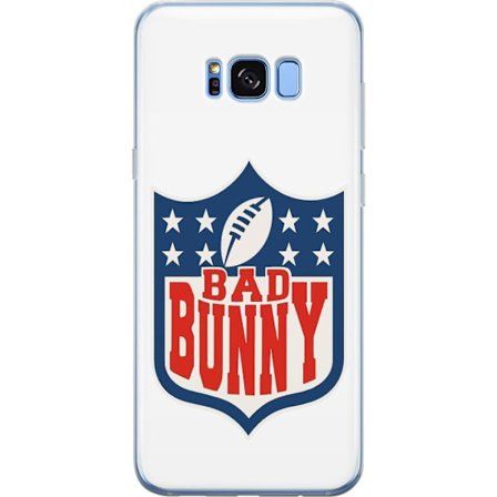 Kompatibelt Mobildeksel til Samsung Galaxy S8+ Bad Bunny rød grafisk plakat med portrett og typografi i latinamerikansk popdesign