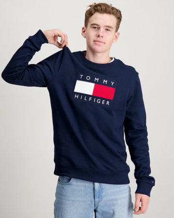 Tommy Hilfiger HERITAGE FLAG SWEATSHIRT Blå Tröjor Kille - Kids Brand Store