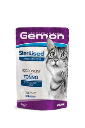 Gemon Bocconcini Tonno Cibo Umido Gatti Sterilizzati Busta 100g