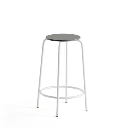 Barhocker TIMMY, Gestell weiß, Sitz dunkelgrau, H 630 mm