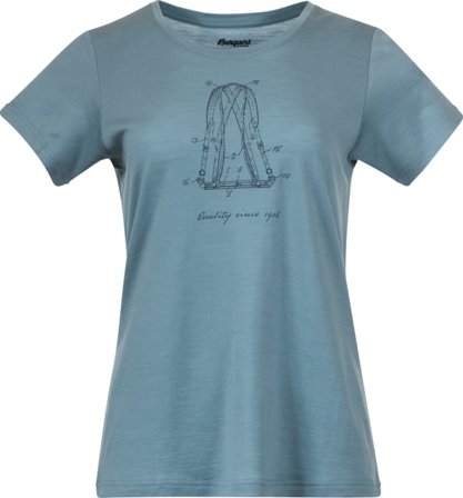 Bergans Women's Graphic Wool Tee Women short-sleeved sweaters Blue XS