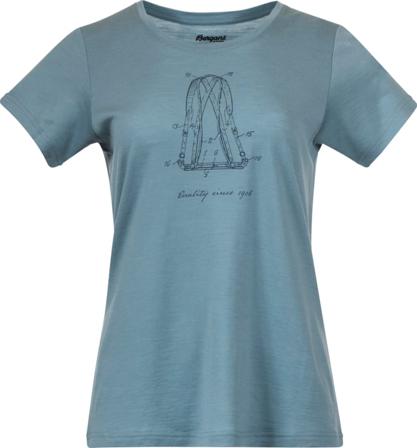 Bergans Women's Graphic Wool Tee Women short-sleeved sweaters Blue S