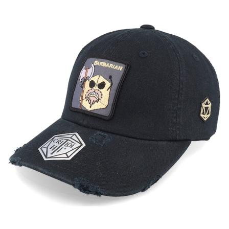 Critiql Hit - Barbarian Dad Cap Destroyed Black Adjustable Unconstructed Black Cap - @ Hatstore