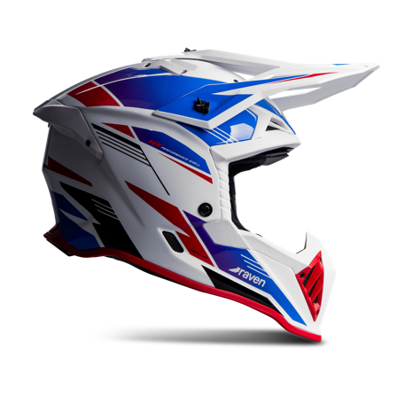 Crosshelm Raven Morphous Glossy wit/paars/rood L