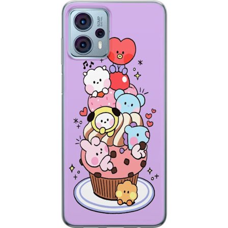 Yhteensopiva Puhelinkuori Motorola Moto G23 Suloinen cupcake, jossa on kawaii-eläimiä ja sydämiä