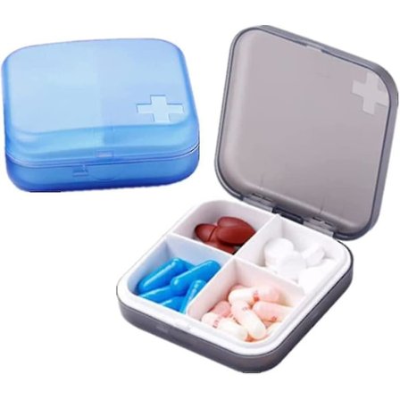 2 stk Pilleæsker Små Pilleorganisatorer Bærbare Pilleopbevaringsæsker Til Rejser Arbejde