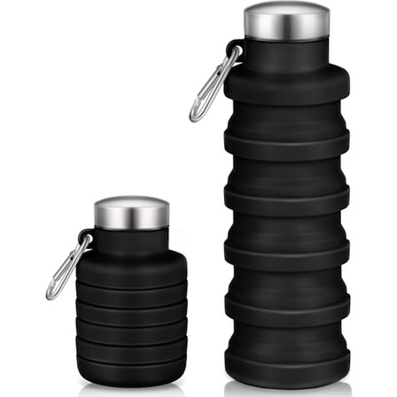 Sammenklappelig Vandflaske, Genanvendelig Foldbar Silikone Vandbeholder til Udendørsentusiaster, Camping, Vandring og Sport (17oz/500m