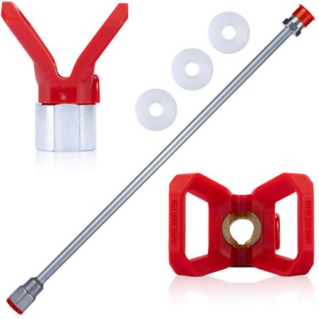 Malersprøjtepistol Forlængersæt 150Cm – Rustfri Dysebeskytter | 4 Pak Pakninger | Gevind 7/8 | Kompatibel med Wagner, Titan