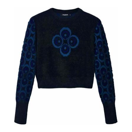 Desigual, Round-neck Knitwear Zwart, Dames, Maat:L