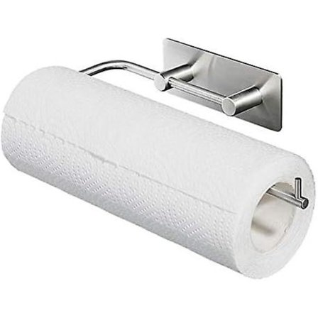 Selvklæbende køkkenrulleholder, vægmonteret papirrullerholder, ingen boring, rustfrit stål