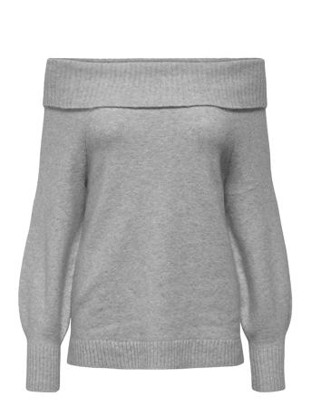 Onljeanett Life L/S Off Shoulder Cc Knt Grey ONLY