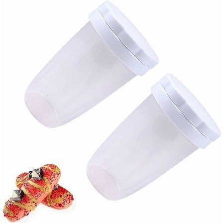 Plast Mel Shaker Baking, 2 Stk Bake Mel Sikt, Plast Mel Sikt Kopper, Manuell Mel Shaker, for Mel, Pepper, Kakaopulver, Sukker, Salt