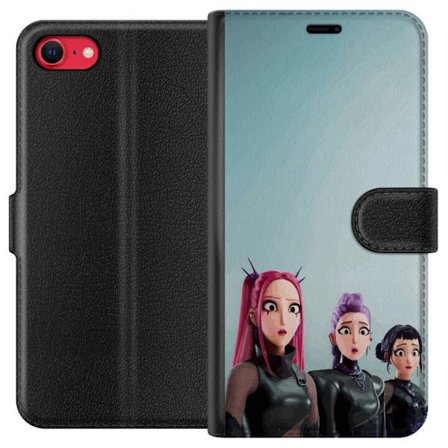 Yhteensopiva Lompakkokotelo Apple Apple iPhone 7 Kolme animoitua naista, joilla on värikäs tukka futuristisessa tyylissä ja yllättyneet ilmeet