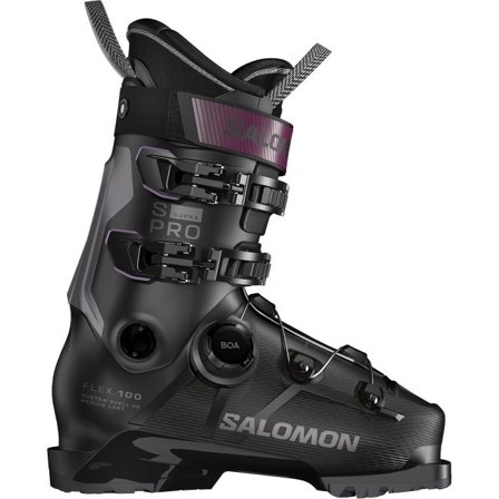 Salomon - All Mountain-Skischuhe Herren S/pro Supra Boa 100 - Black / Dark Grey Met. / Burgundy Met. - 27/27.5