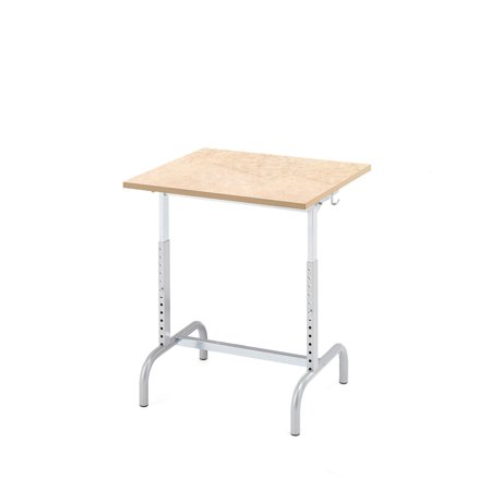 Schultisch 182, silber, Linoleum beige