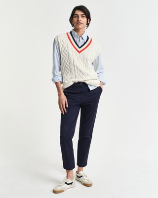 GANT - Chinos i slim fit til dame evening blue