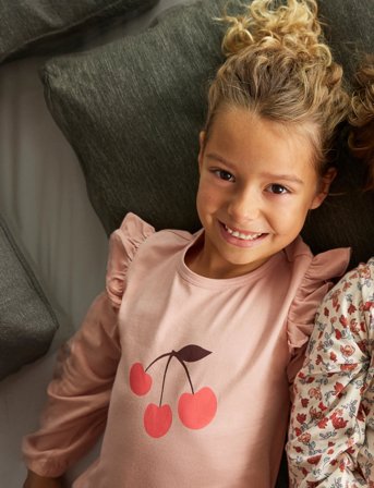 Minymo Pyjamas Ls Set Aop - Pink - 104