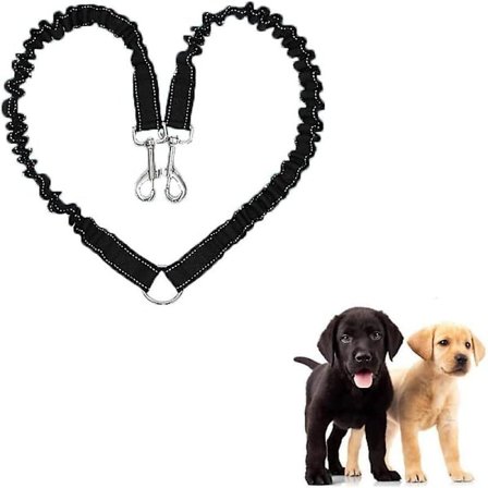 Dobbelt snor til 2 hunde kan roteres og forlænges 360°, sammenfiltringsfri dobbelt snor til to hunde