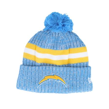 New Era - NFL Ble pom Beanie - Los Angeles Chargers Sport Knitted NFL Sideline 23 Light Blue Pom @ Hatstore