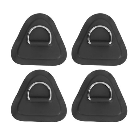 4 st D-ring Patch Rostfritt stål D-ring Pad för uppblåsbar båt Surfbräda Jolle Paddle Board Svart