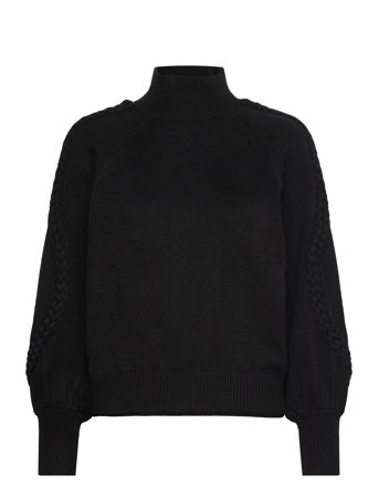 Msvera High Neck Knit Pullover Black Minus