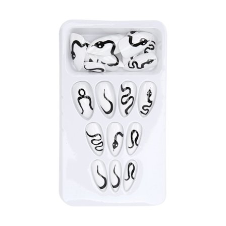 24 stk. Falske Kunstnegle Fuld Dækning Lange Tryk Farverige Falske Kunstnegle til DIY Neglekunst SalonN11