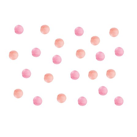 Dekorative klistremerker, 60 akvarell rosa prikk klistremerker barnerom barnehage arrangement gave vegg klistremerker