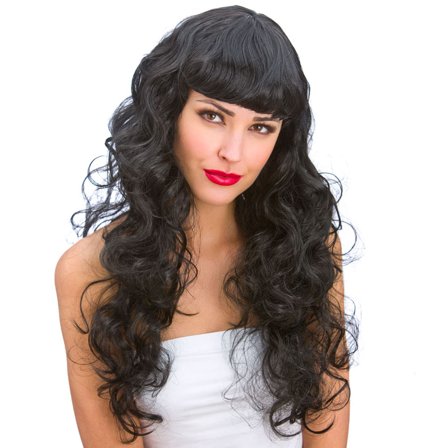 Sort Krøllet Foxy Paryk