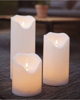 Star Trading LED Blockljus Flamme Grand Vit - 30 cm