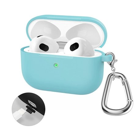 HAT-PRINCE AirPods Pro 2 silikonikotelo karabiinilla - Syaani