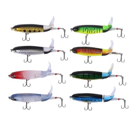 8 stk Whopper Plopper 11cm 15g Flydende Popper Fiskelokke Kunstig Hard Bait Wobbler Roterende Ta