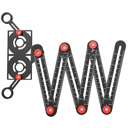 6-puolinen taittuva mittaviivain, monikulmainen mittaviivain 6 asentoreiällä