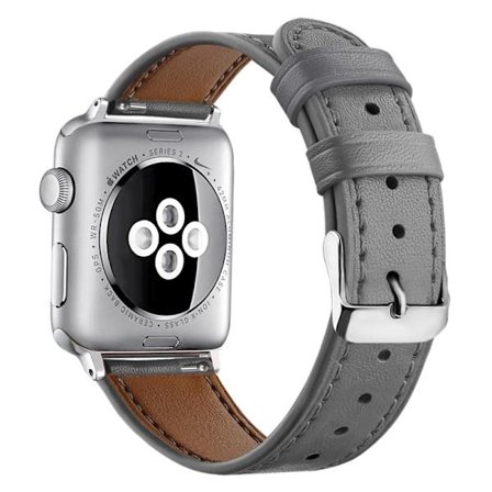 Apple Watch (41mm) Top Layer Cowhide Aitoa Nahkaa Rannekellon Nauha - Harmaa