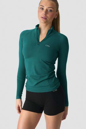 Define Seamless 1/4 Zip Dark Teal Green
