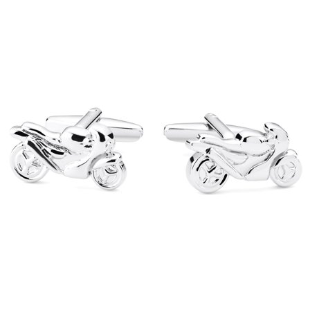 Novelle | Srebrzyste motocyklowe spinki do mankietów dla mężczyzn