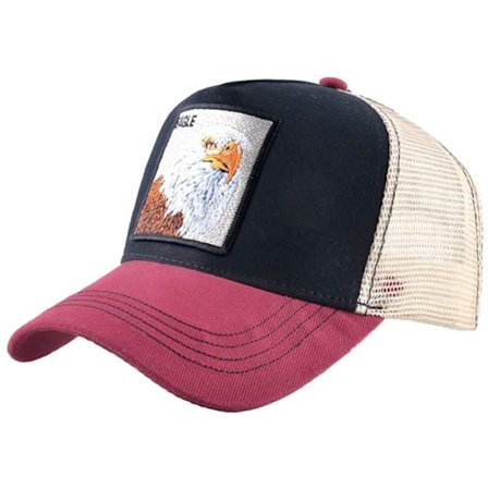 Unisex Djur Mesh Trucker Hat Snapback Broderad Patch Ba