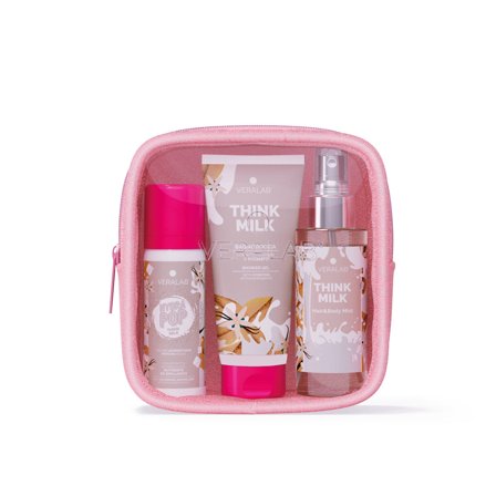 Veralab Kit Corpo Think Milk - Travel Ready Kit - Cofanetti Viso e Corpo