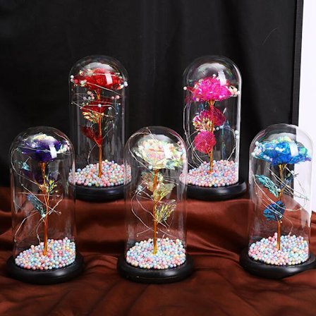 Ros Glas Lampskärm Alla Hjärtans Dag Present Bukett