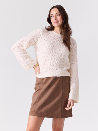 MATCH - Florence genser - Va Vite - Str. S - Dame - Gensere & Cardigans - Hvit - 82% polyester - resirkulert, 11% nylon, 4% elastan og 3% ull