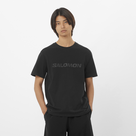 Salomon - Salomon Logo Ss Tee M - Deep Black