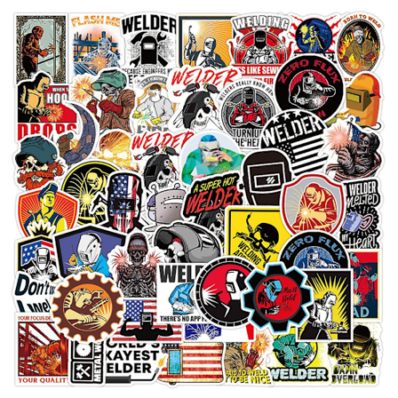 WABJTAM 200 stk. klistermærker til sikkerhedshjelme til værktøjskasse, hjelm, hætte, sjove klistermærker til sikkerhedshjelme til svejsere, 