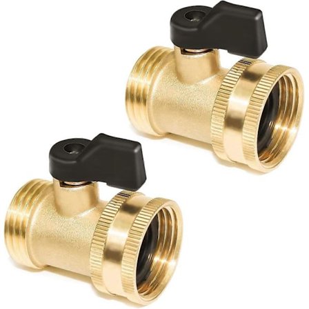 Messingventil 3/4 Kuleventil Pluggventil Med Håndtak for Hageslange, 25mm (2 Stykker) ZeGoods