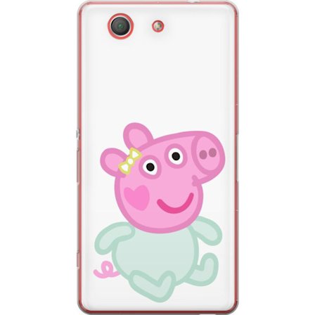 Yhteensopiva Puhelinkuori Sony Xperia Z3 Compact Peppa Pig vauvahahmo pastelliväreissä, suloinen piirretty lasten kuvitus pehmeällä minimalistisel