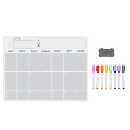 A3 Magnetisk Whiteboard Tør Slet Kalender Sæt Whiteboard Ugentlig Planlægger Til Køleskab Køleskab Kit