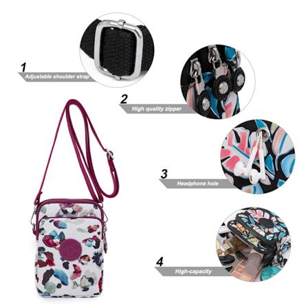 Mobiltelefonväska nylon tygväska kvinnlig mini en-axel