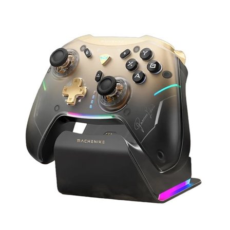 Machenike G5Pro Premium Edition trådlös spelkontroll med laddningsstation - svart och guld