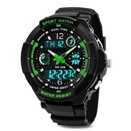 Vandtæt Digitalt Børneur - Stødsikkert Dual Time Zone/Alarm til Udendørs Sport (Drenge/Piger)_CP-Perfet