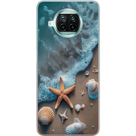Kompatibelt Mobilskal till Xiaomi Xiaomi Mi 10T Lite 5G Sjöstjärna vid havet med snäckor stranddesign i lugna blå toner inspirerad av sommar natur